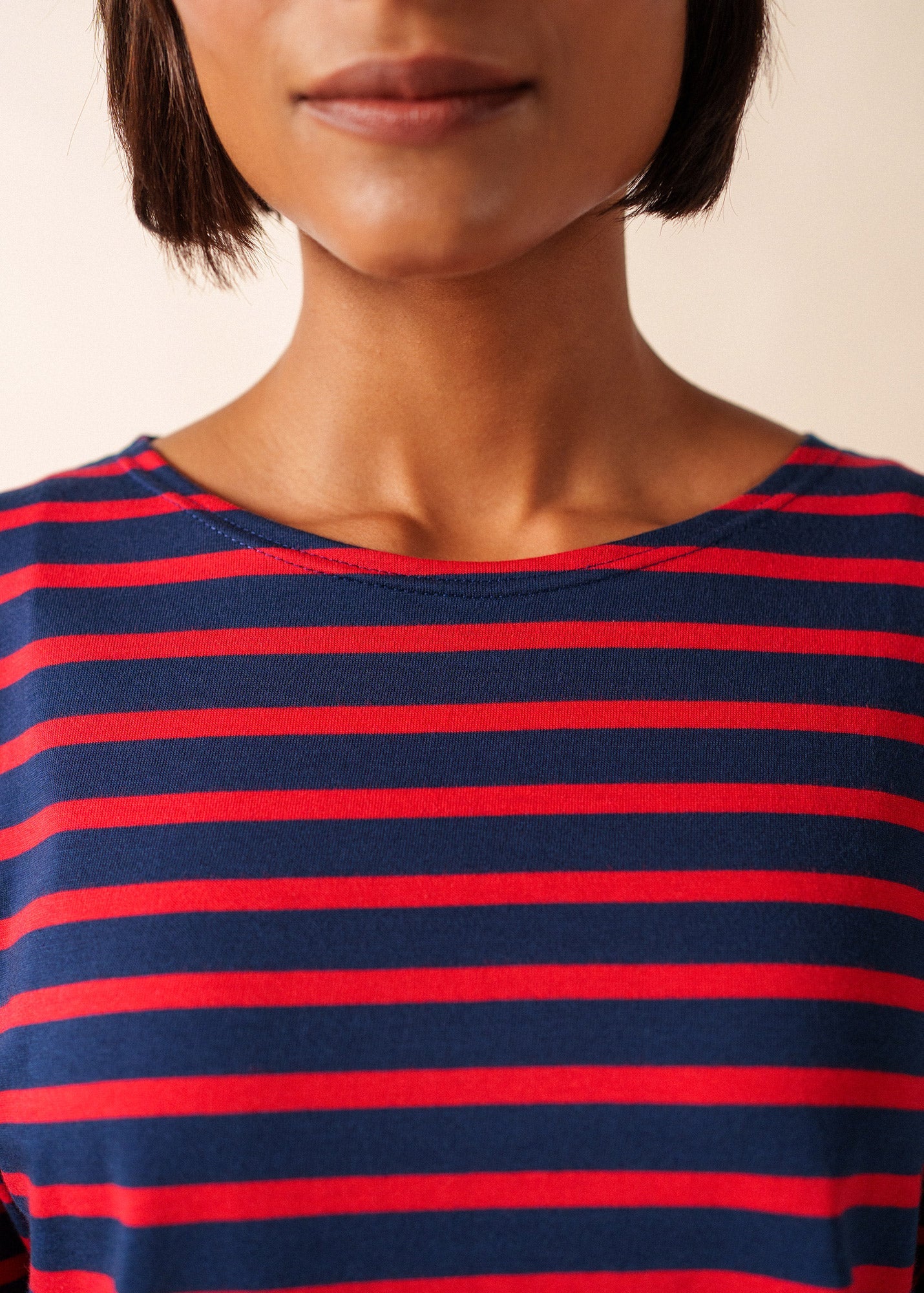 MINQUIERS MODERN Breton Shirt (NAVY / RED)