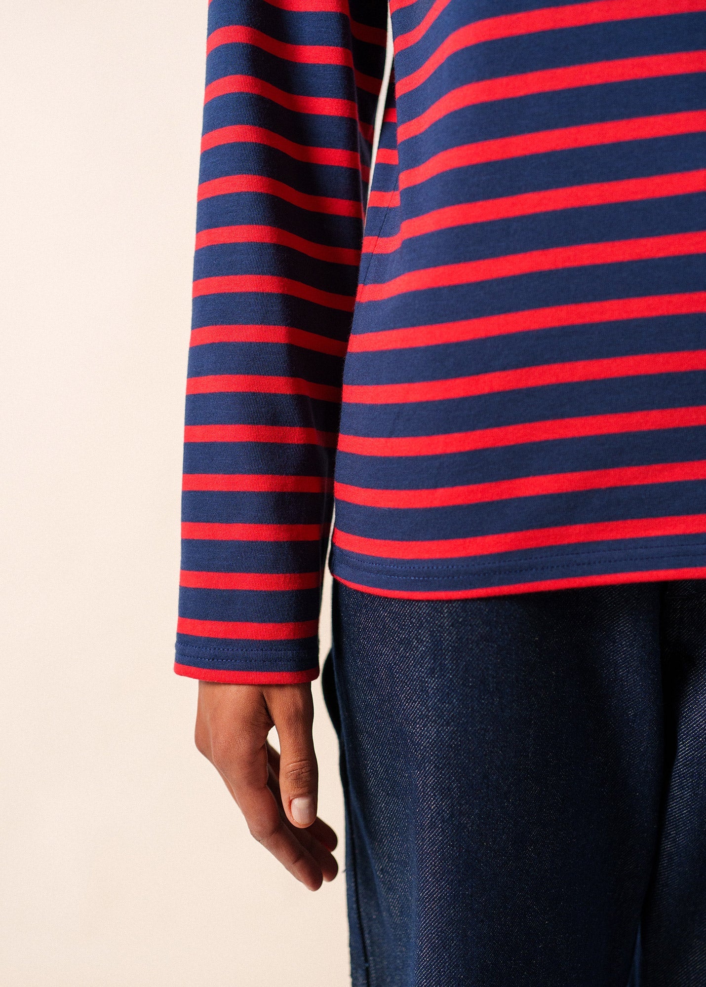 MINQUIERS MODERN Breton Shirt (NAVY / RED)
