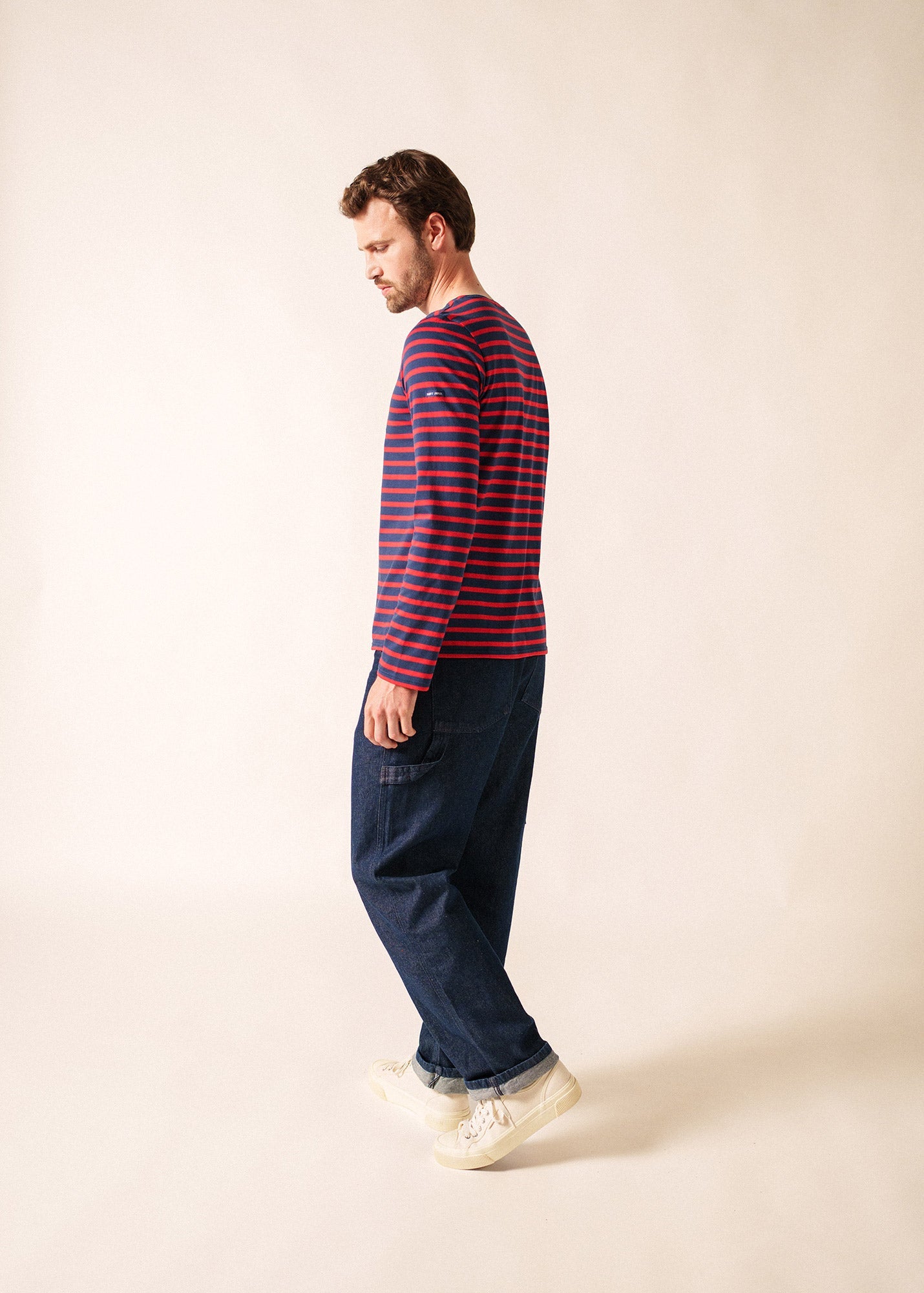 MINQUIERS MODERN Breton Shirt (NAVY / RED)