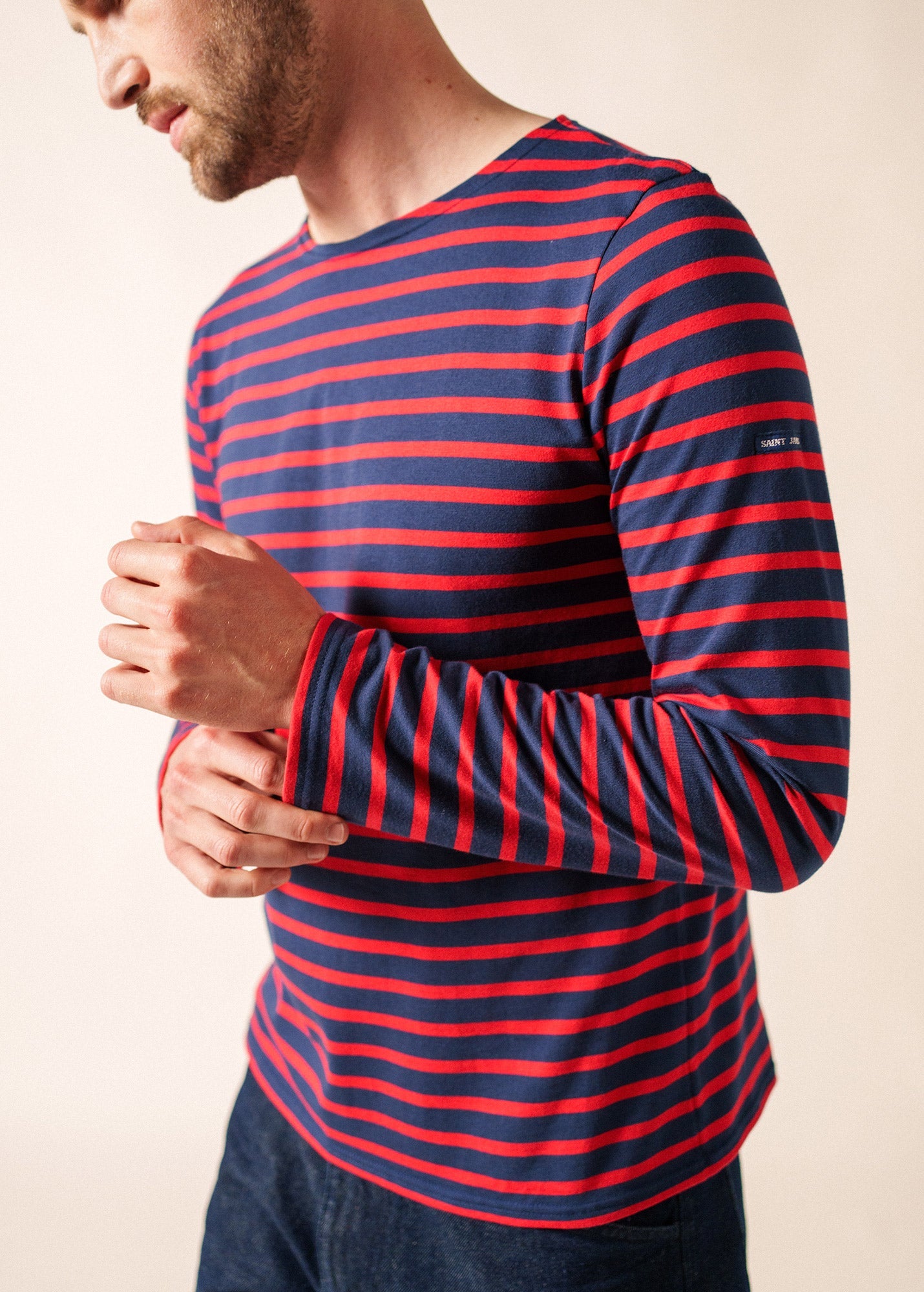 MINQUIERS MODERN Breton Shirt (NAVY / RED)