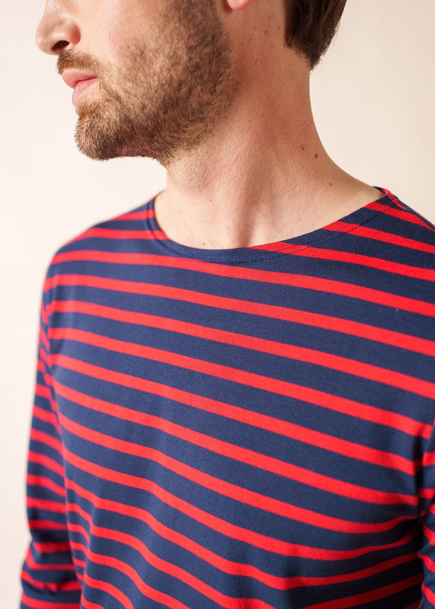 MINQUIERS MODERN Breton Shirt (NAVY / RED)