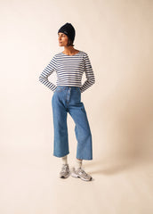 MINQUIERS MODERN Breton Shirt (WHITE / NAVY)