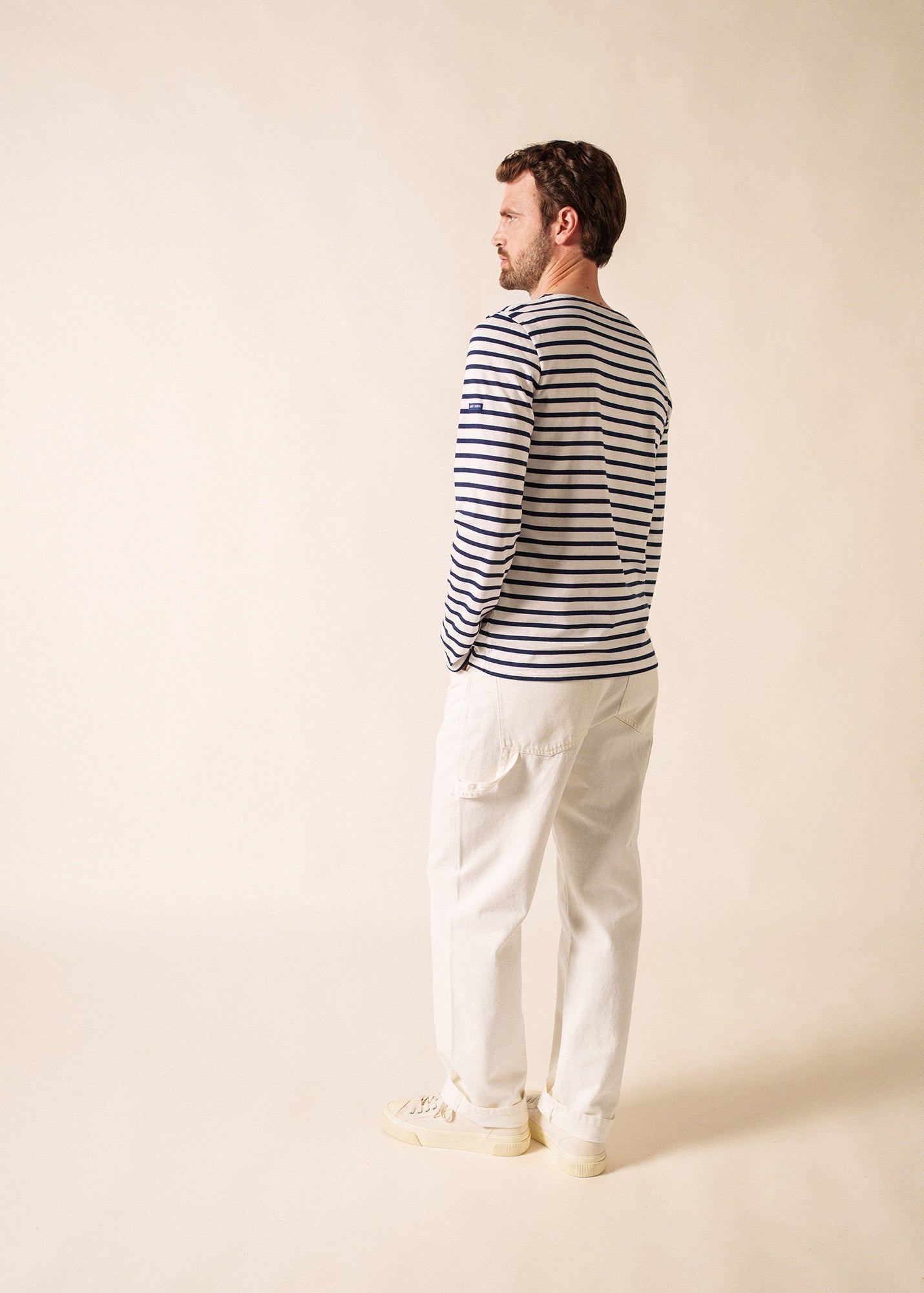 MINQUIERS MODERN Breton Shirt (WHITE / NAVY)