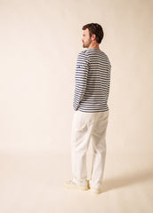 MINQUIERS MODERN Breton Shirt (WHITE / NAVY)