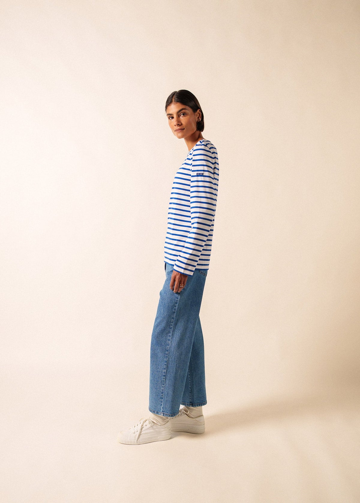 MINQUIERS MODERN Breton Shirt (WHITE / ROYAL BLUE)