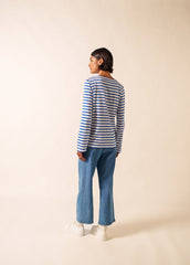 MINQUIERS MODERN Breton Shirt (WHITE / ROYAL BLUE)
