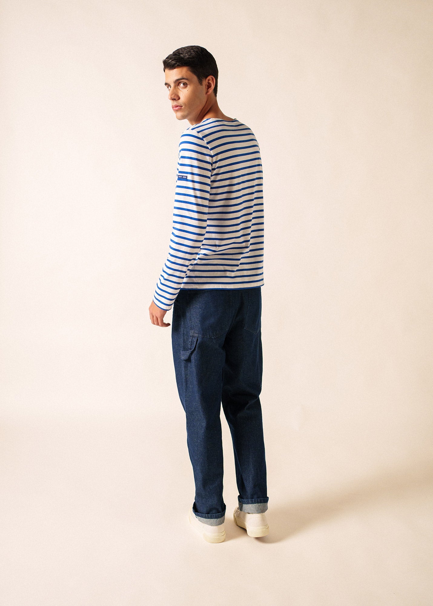 MINQUIERS MODERN Breton Shirt (WHITE / ROYAL BLUE)