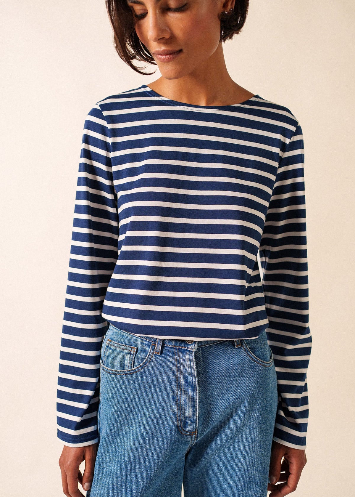 MINQUIERS MODERN Breton Shirt (NAVY / WHITE)