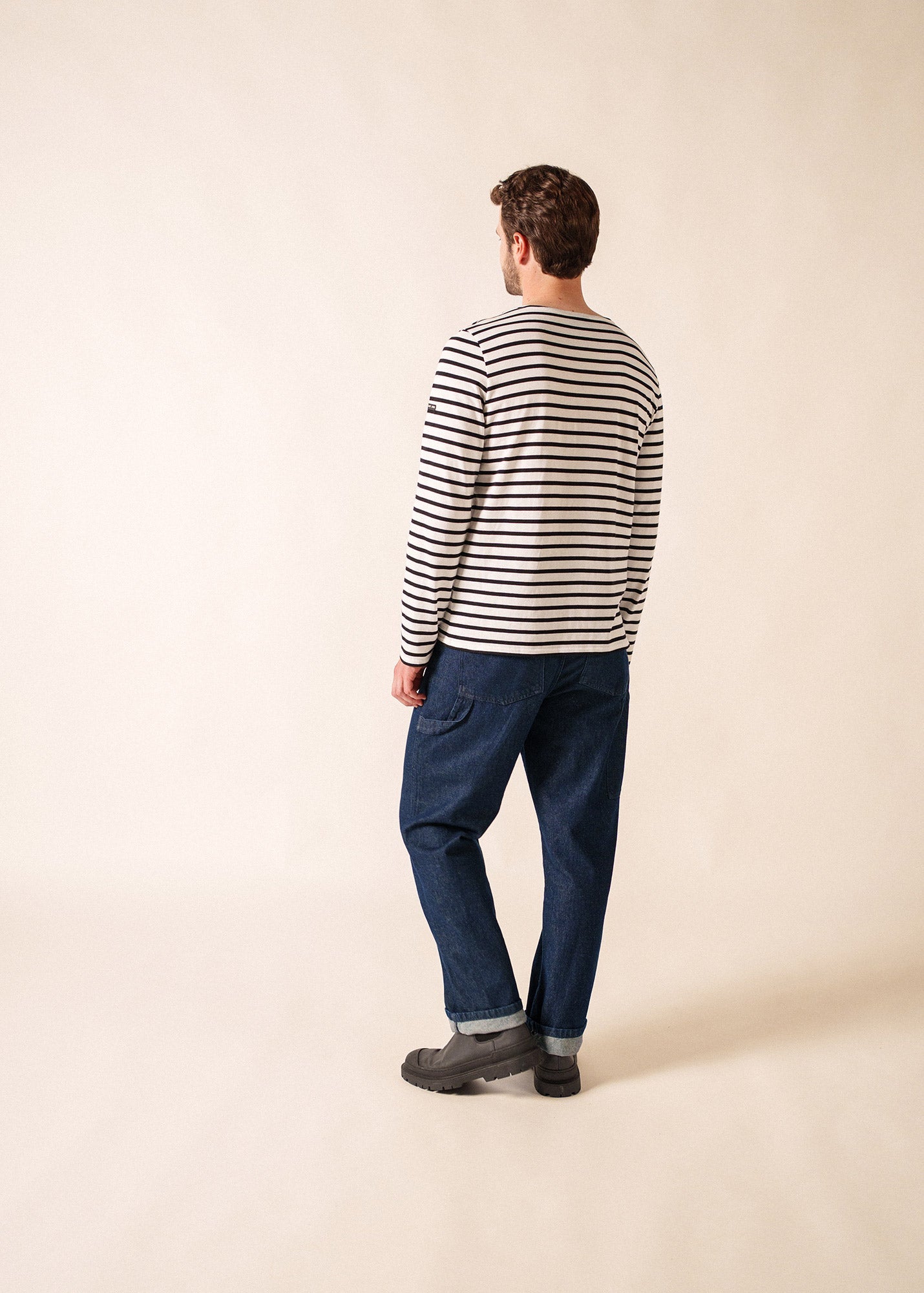 MINQUIERS MODERN Breton Shirt (WHITE / BLACK)