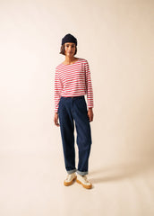 MINQUIERS MODERN Breton Shirt (WHITE / RED)