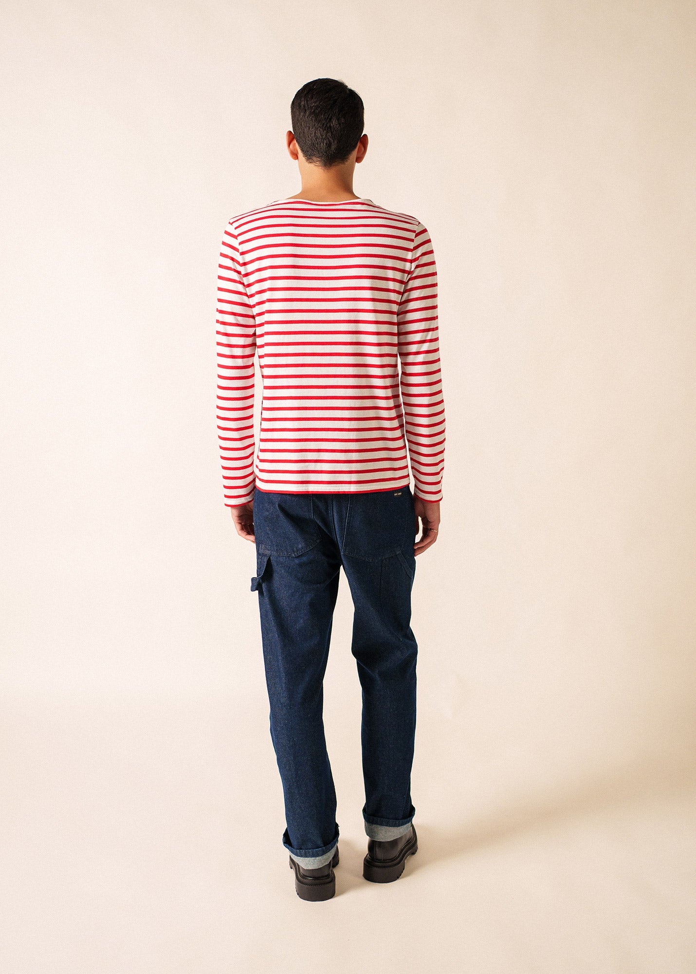 MINQUIERS MODERN Breton Shirt (WHITE / RED)