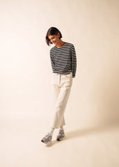 MINQUIERS MODERN Breton Shirt (BLACK / ECRU)