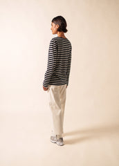 MINQUIERS MODERN Breton Shirt (BLACK / ECRU)