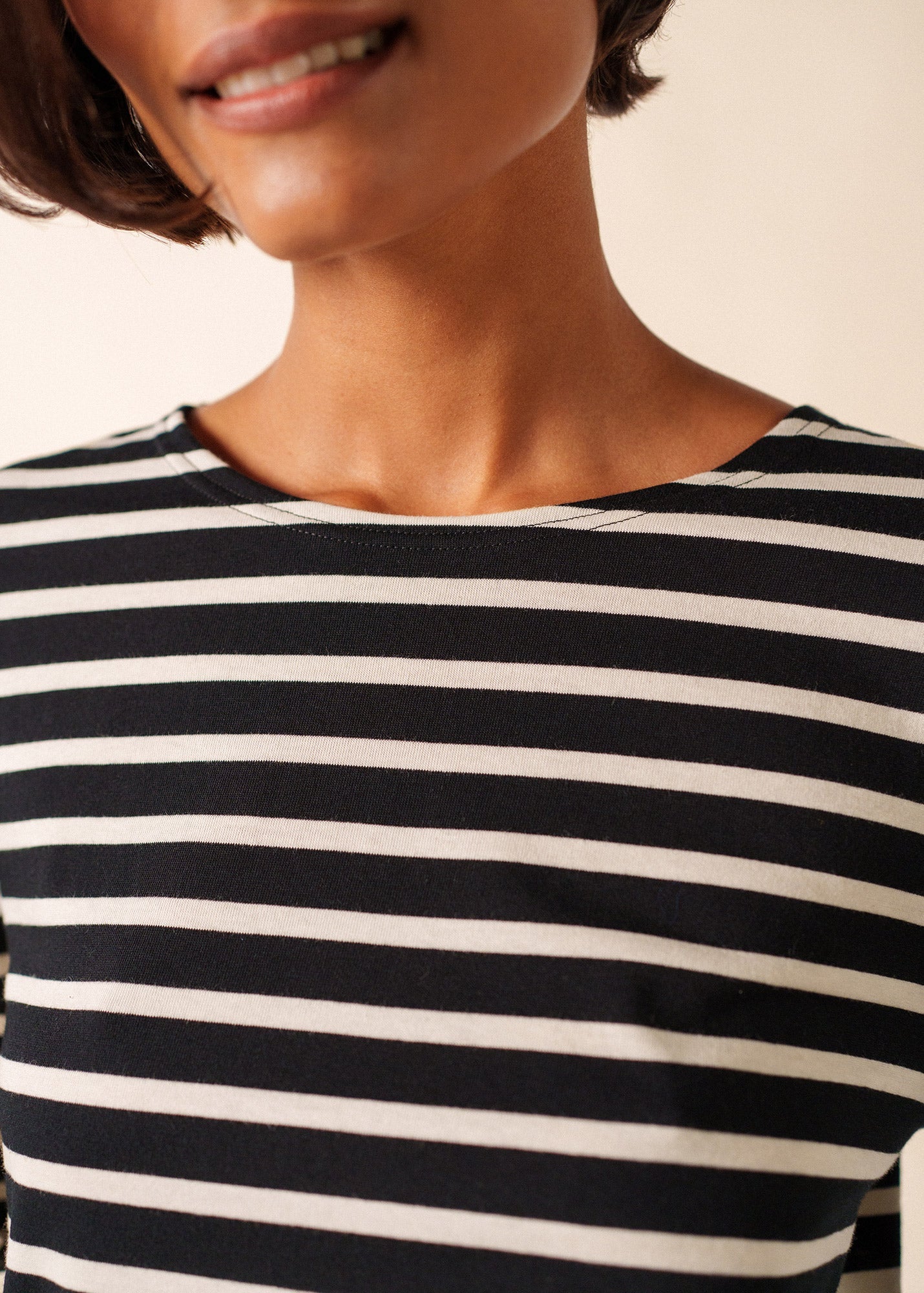 MINQUIERS MODERN Breton Shirt (BLACK / ECRU)
