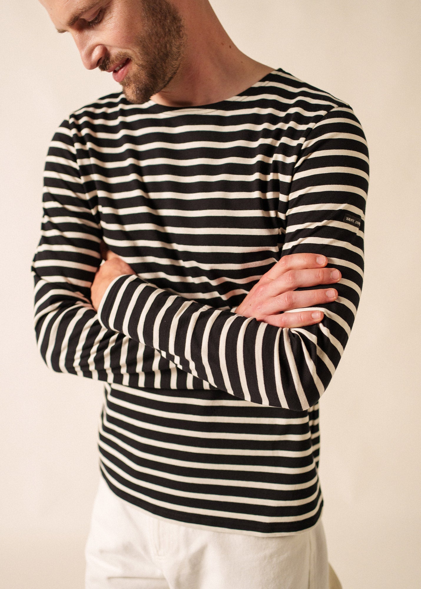 MINQUIERS MODERN Breton Shirt (BLACK / ECRU)