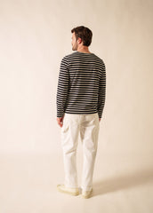 MINQUIERS MODERN Breton Shirt (BLACK / ECRU)