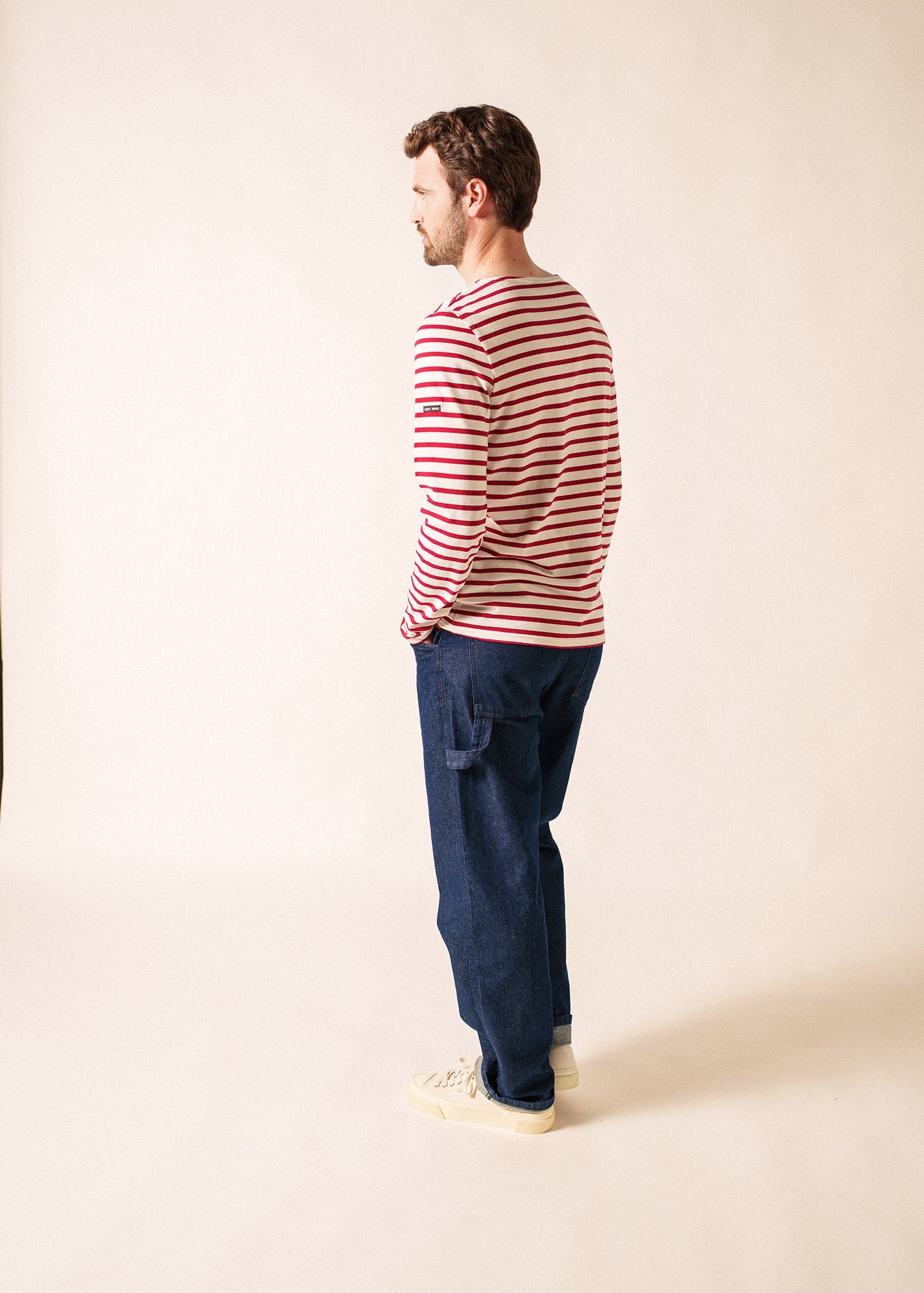 MINQUIERS MODERN Breton Shirt (ECRU / MAROON)