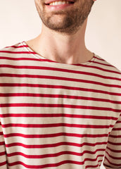 MINQUIERS MODERN Breton Shirt (ECRU / MAROON)