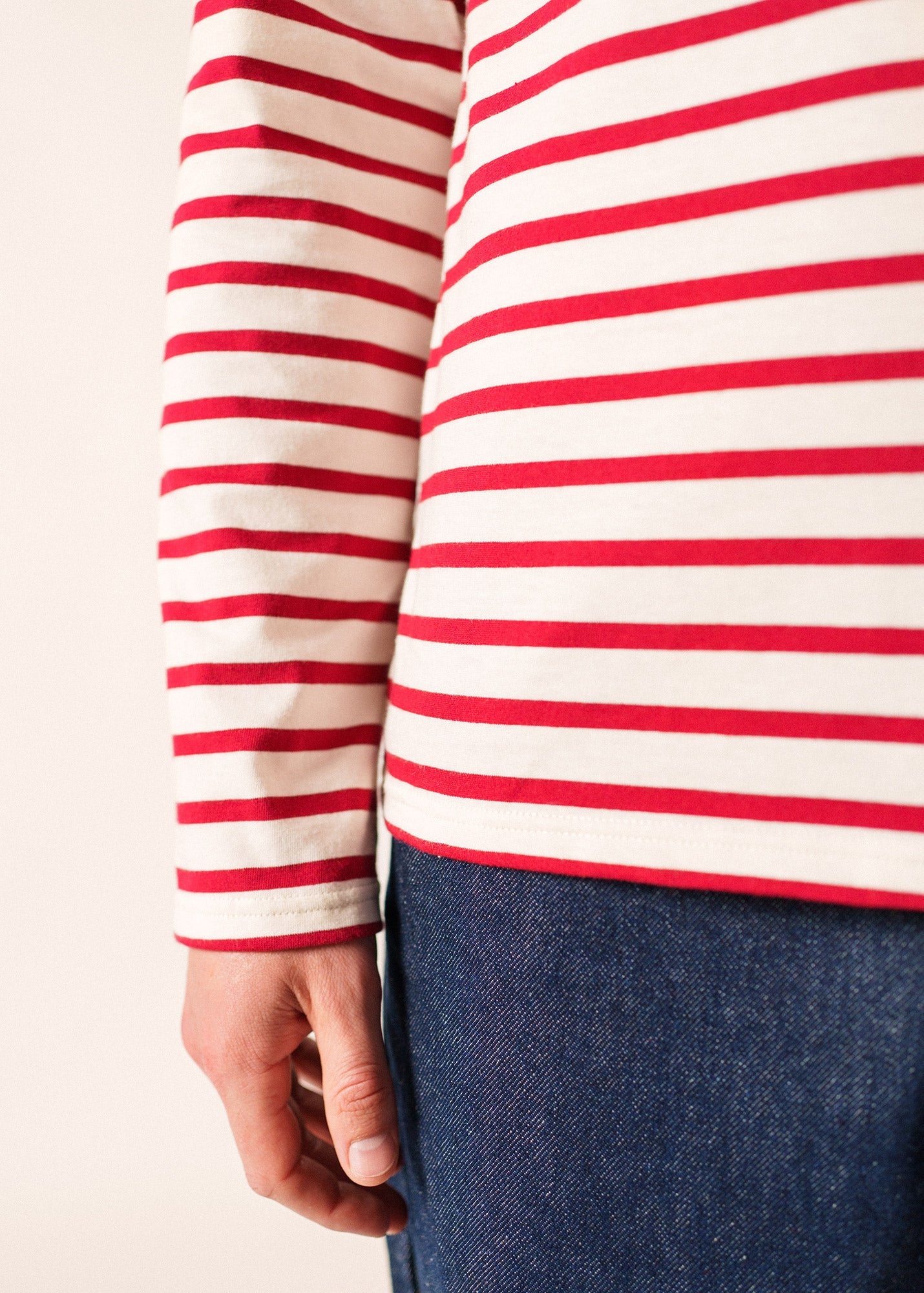 MINQUIERS MODERN Breton Shirt (ECRU / MAROON)
