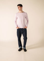MINQUIERS MODERN Breton Shirt (WHITE / TEA ROSE PINK)