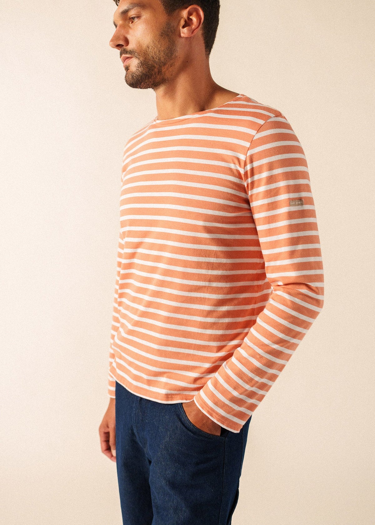 MINQUIERS MODERN Breton Shirt (CLAY / WHITE)