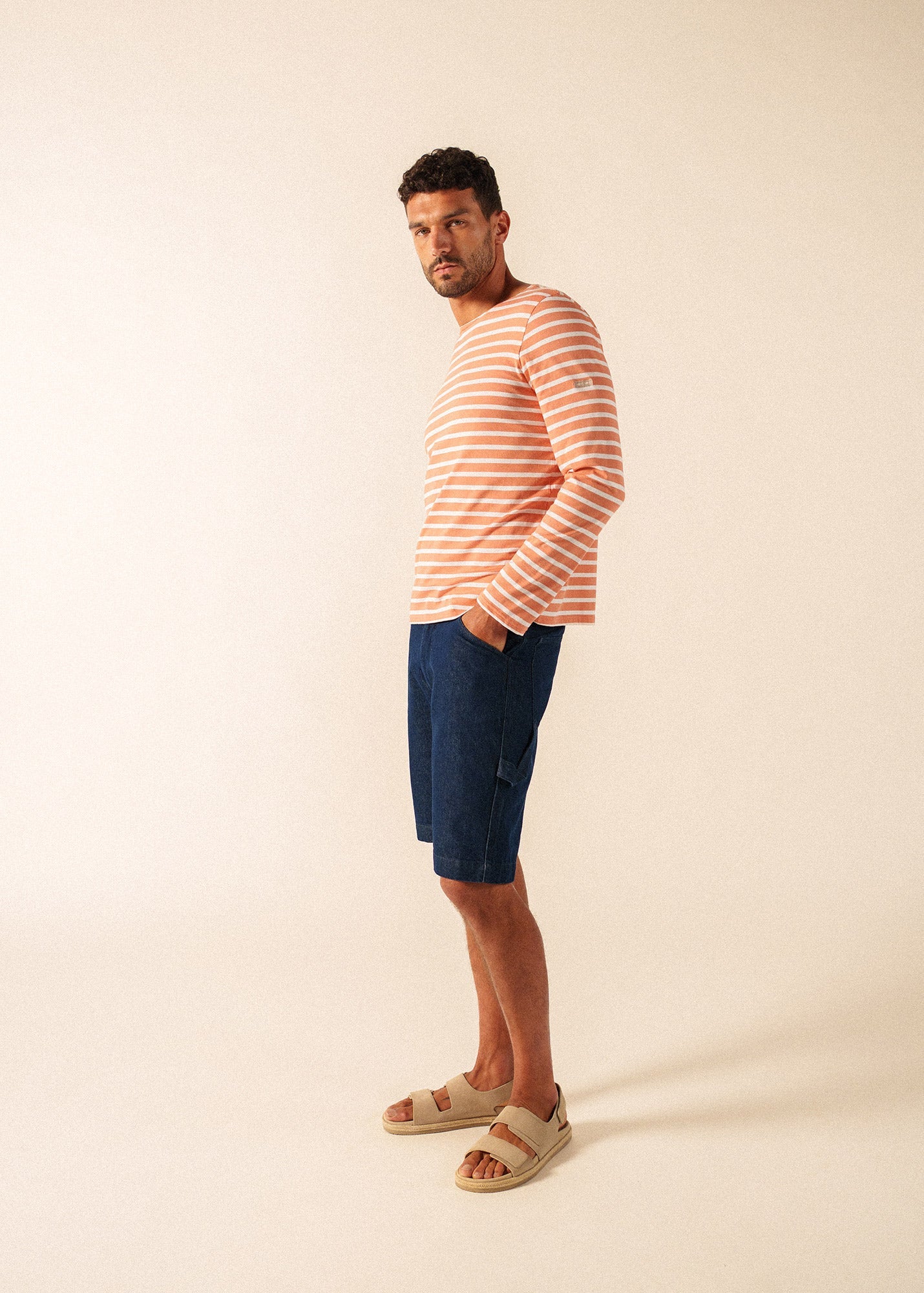 MINQUIERS MODERN Breton Shirt (CLAY / WHITE)