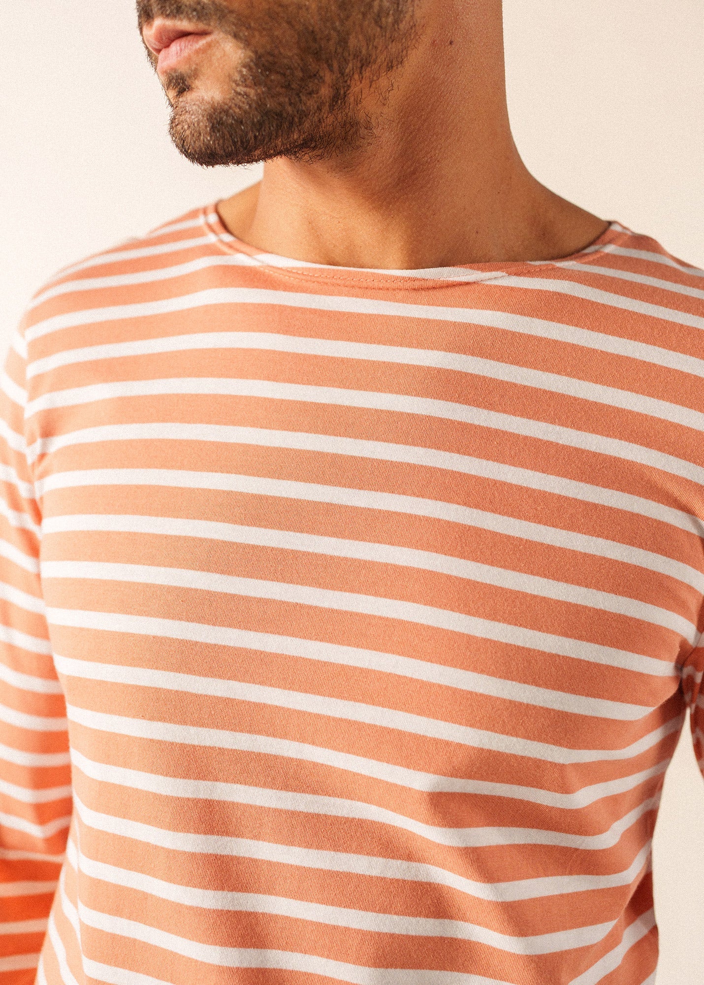 MINQUIERS MODERN Breton Shirt (CLAY / WHITE)