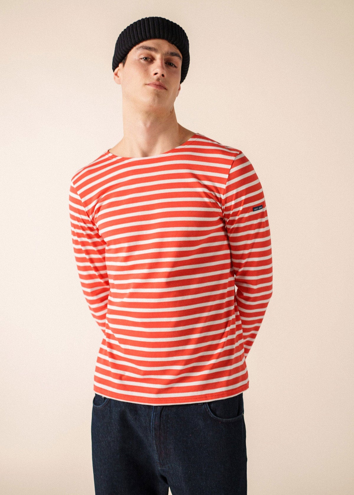 MINQUIERS MODERN Breton Shirt (POPPY RED / WHITE)