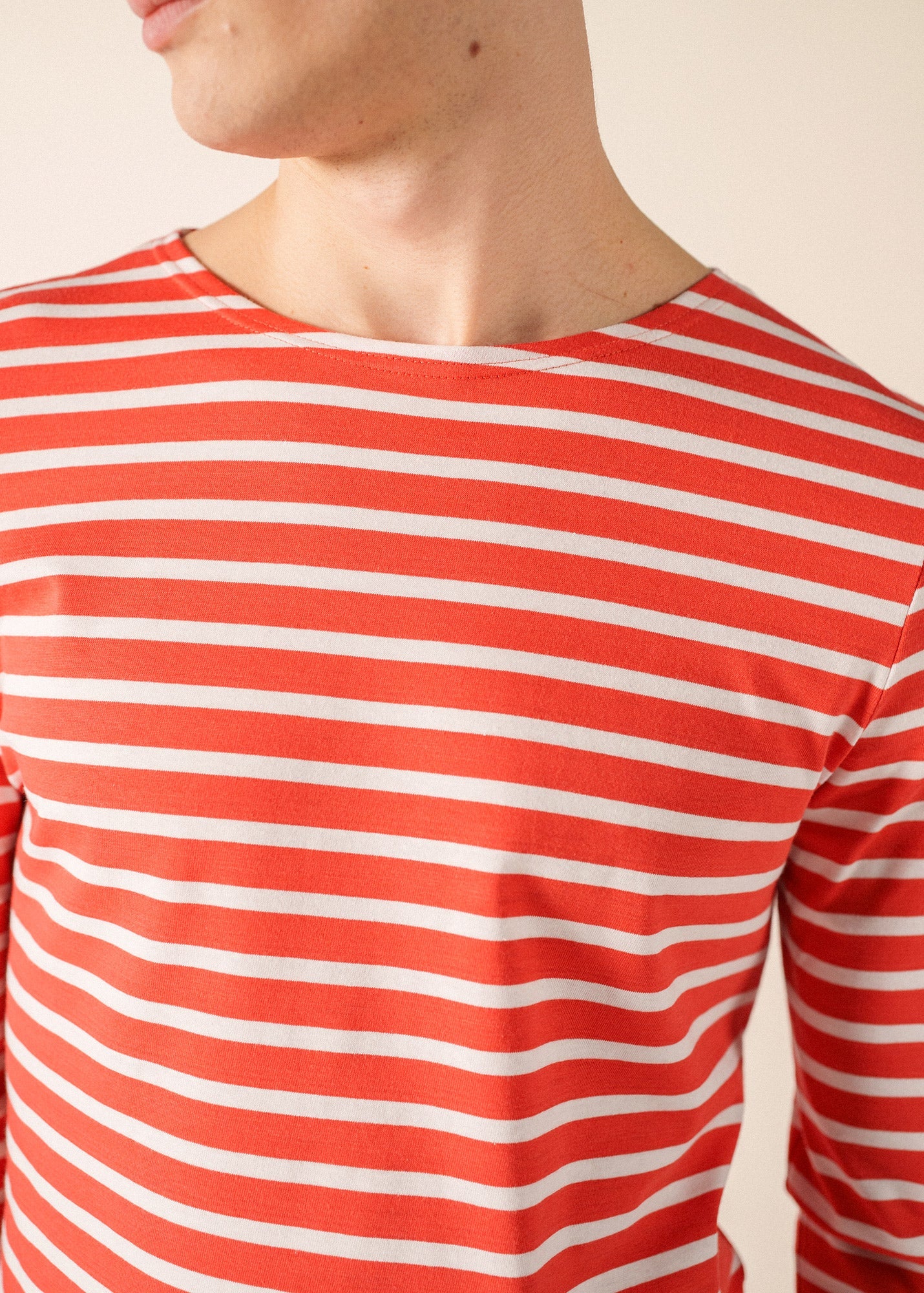 MINQUIERS MODERN Breton Shirt (POPPY RED / WHITE)