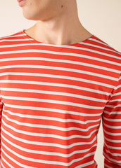 MINQUIERS MODERN Breton Shirt (POPPY RED / WHITE)