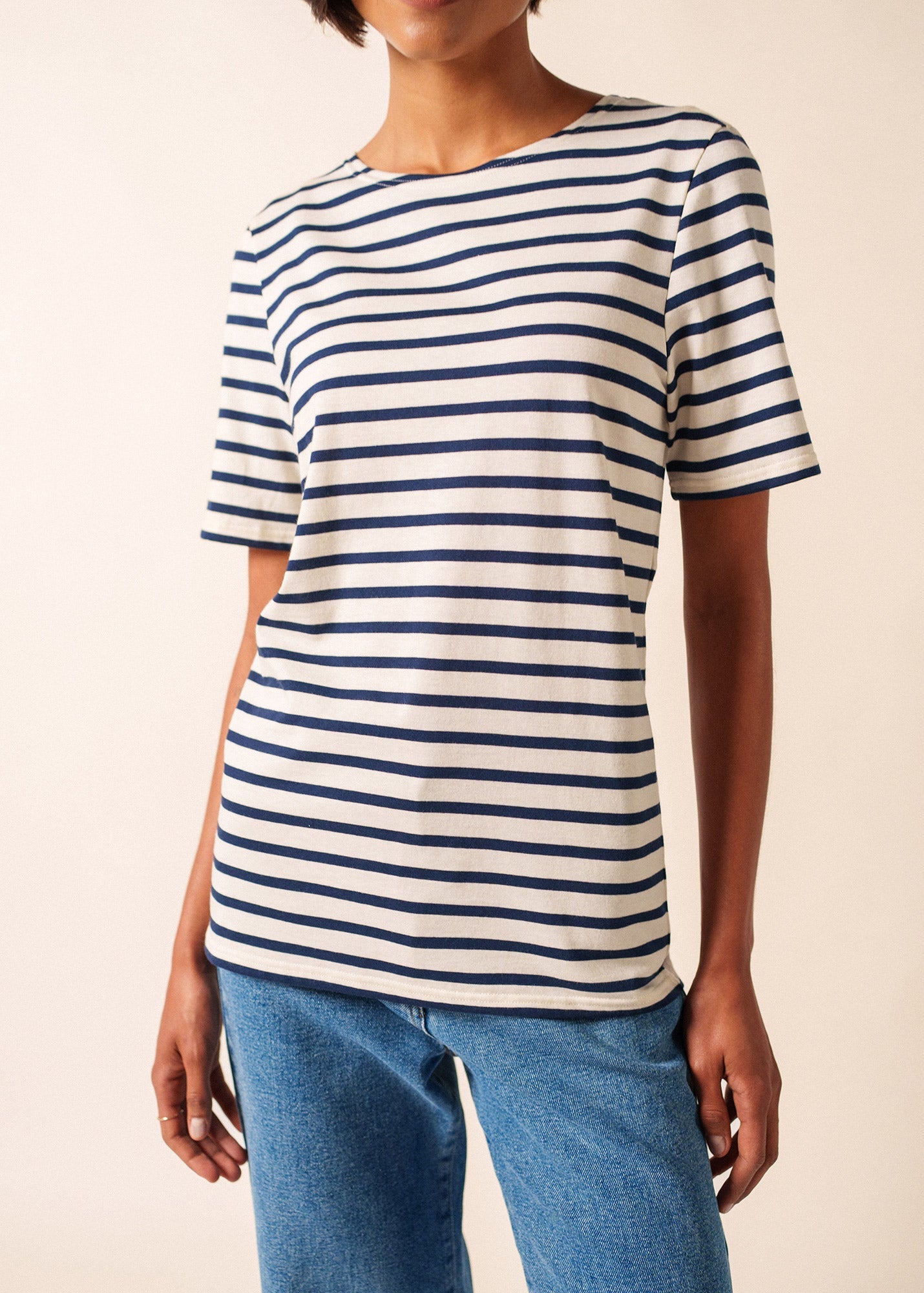 LEVANT MODERN Breton Shirt (ECRU / NAVY)