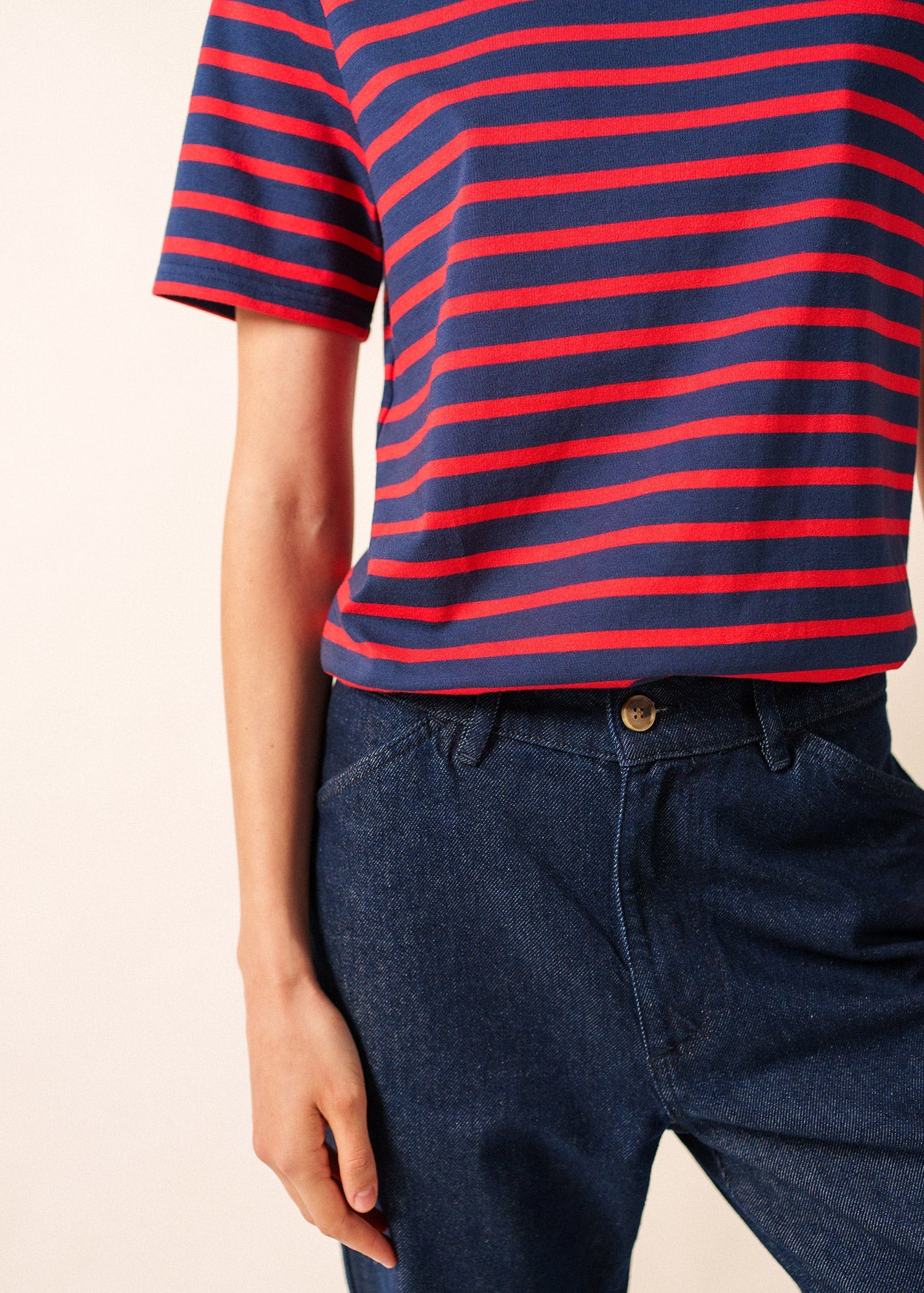 LEVANT MODERN Breton Shirt (NAVY / RED)