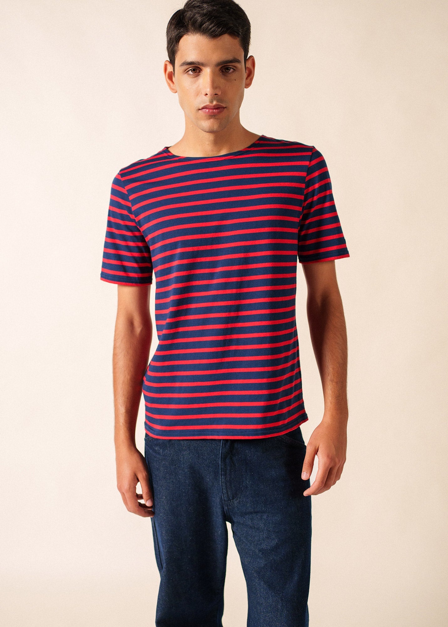 LEVANT MODERN Breton Shirt (NAVY / RED)
