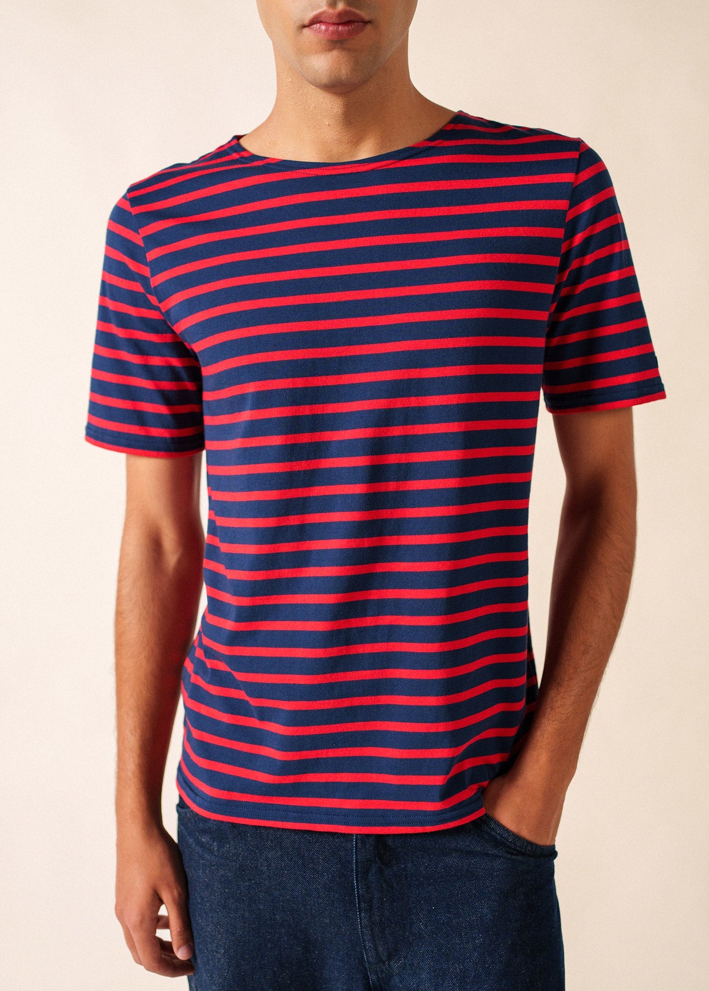 LEVANT MODERN Breton Shirt (NAVY / RED)