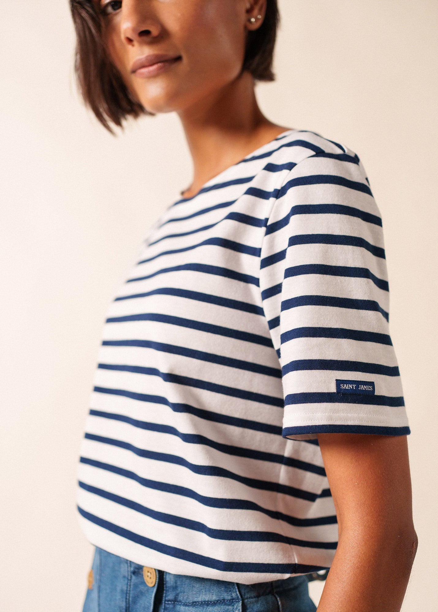 LEVANT MODERN Breton Shirt (WHITE / NAVY)