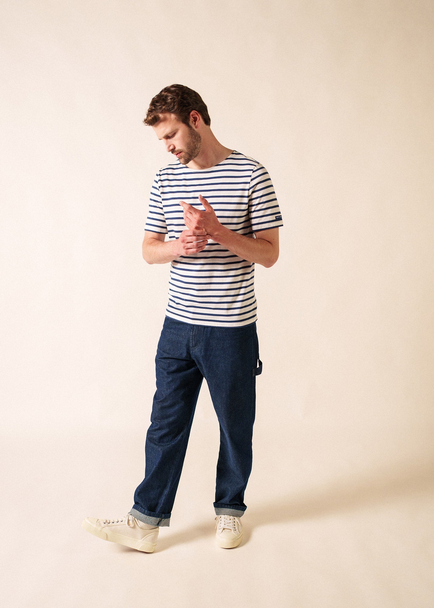 LEVANT MODERN Breton Shirt (WHITE / NAVY)