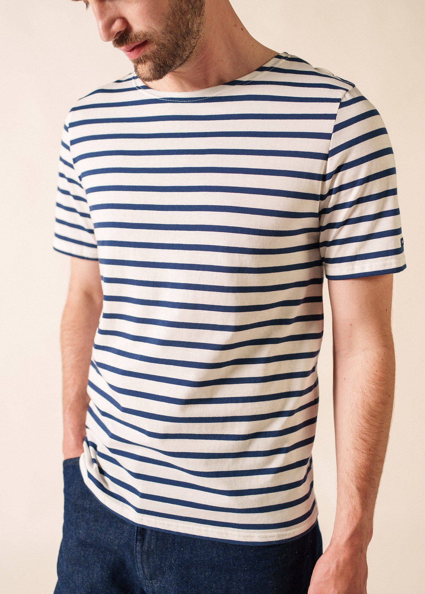 LEVANT MODERN Breton Shirt (WHITE / NAVY)