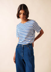 LEVANT MODERN Breton Shirt (WHITE / ROYAL BLUE)
