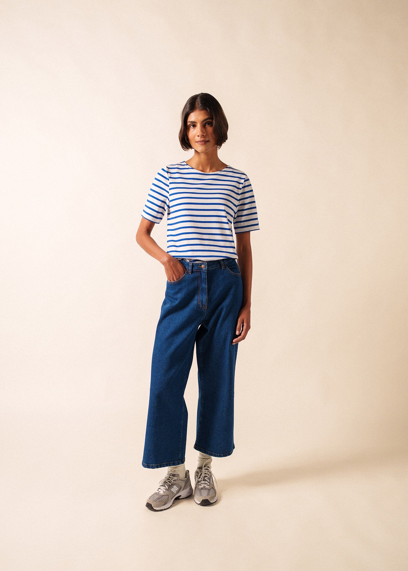 LEVANT MODERN Breton Shirt (WHITE / ROYAL BLUE)