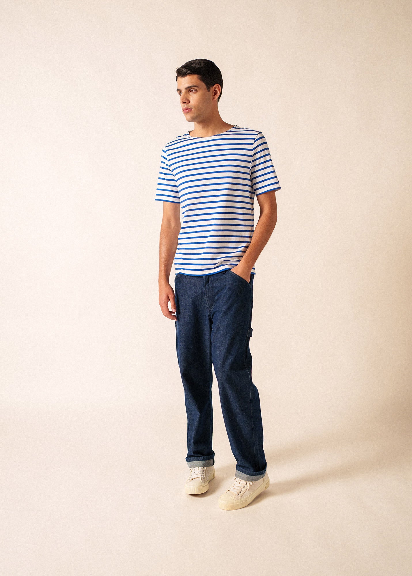 LEVANT MODERN Breton Shirt (WHITE / ROYAL BLUE)