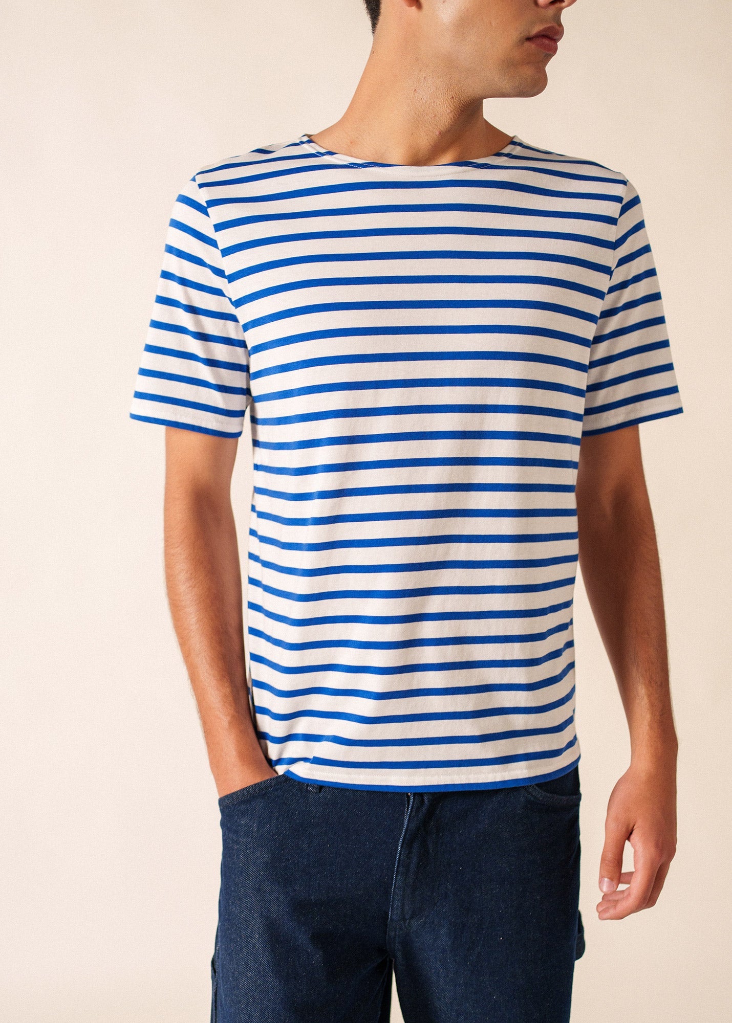 LEVANT MODERN Breton Shirt (WHITE / ROYAL BLUE)
