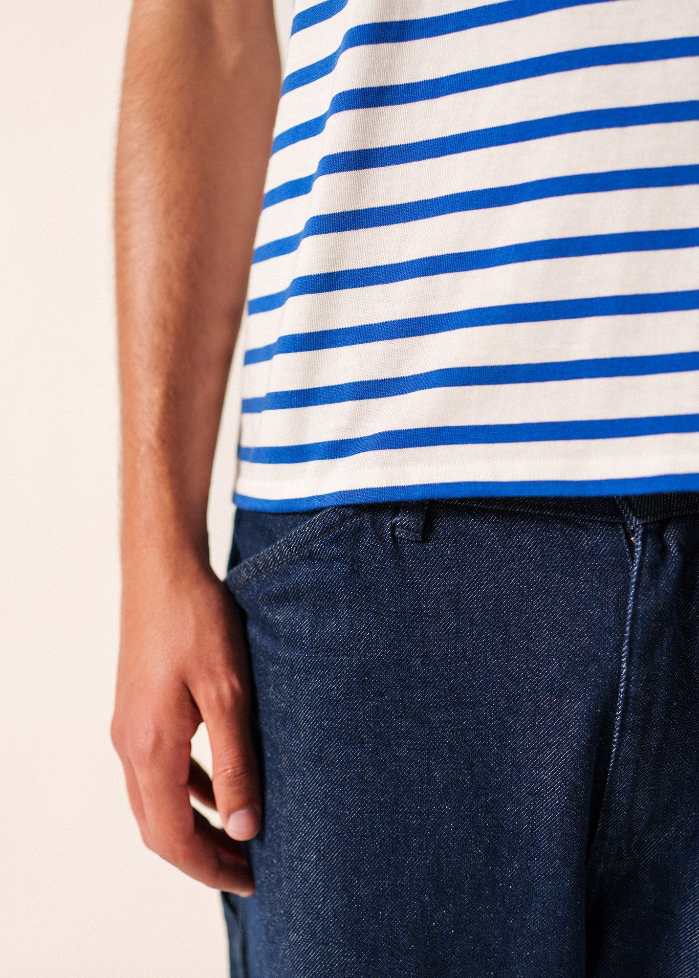 LEVANT MODERN Breton Shirt (WHITE / ROYAL BLUE)