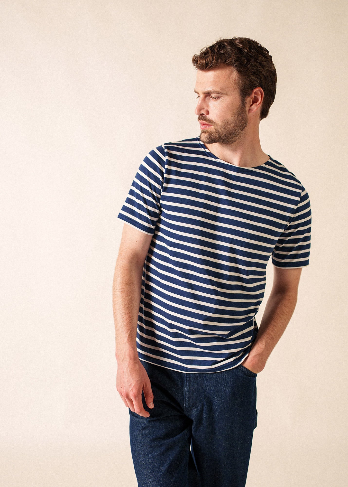 LEVANT MODERN Breton Shirt (NAVY / WHITE)