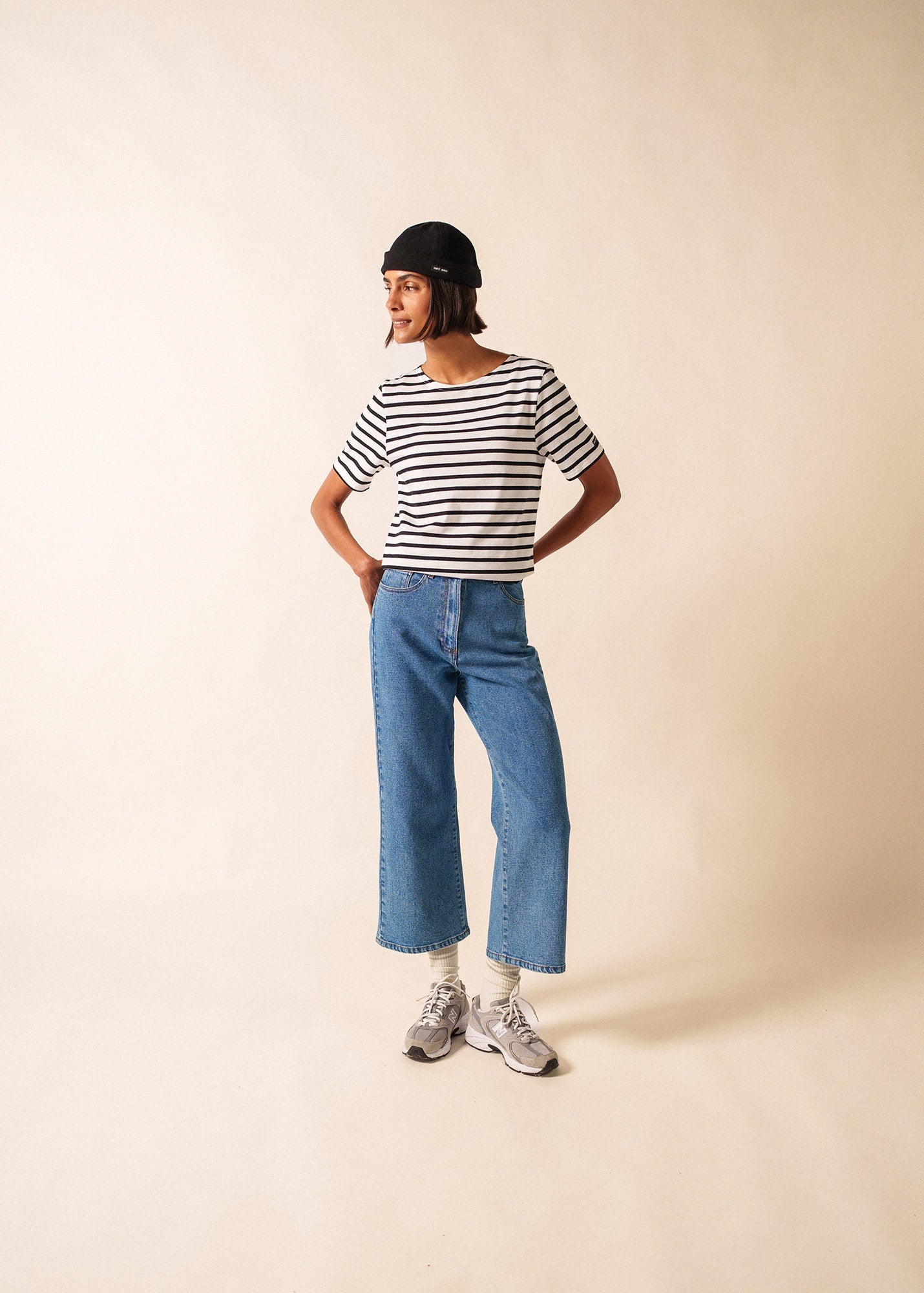 LEVANT MODERN Breton Shirt (WHITE / BLACK)