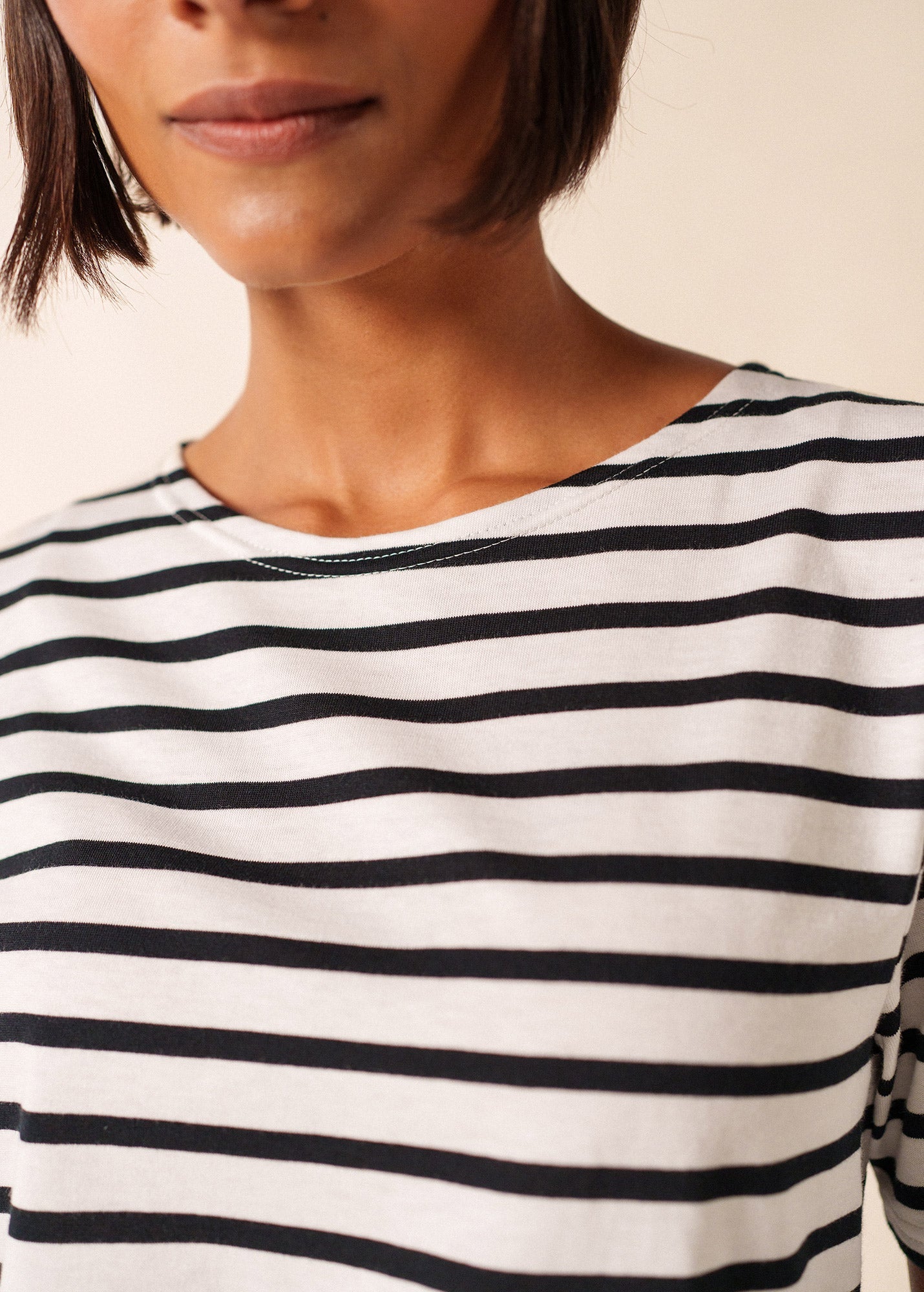 LEVANT MODERN Breton Shirt (WHITE / BLACK)