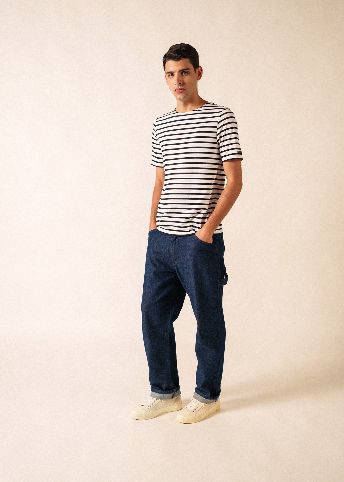 LEVANT MODERN Breton Shirt (WHITE / BLACK)