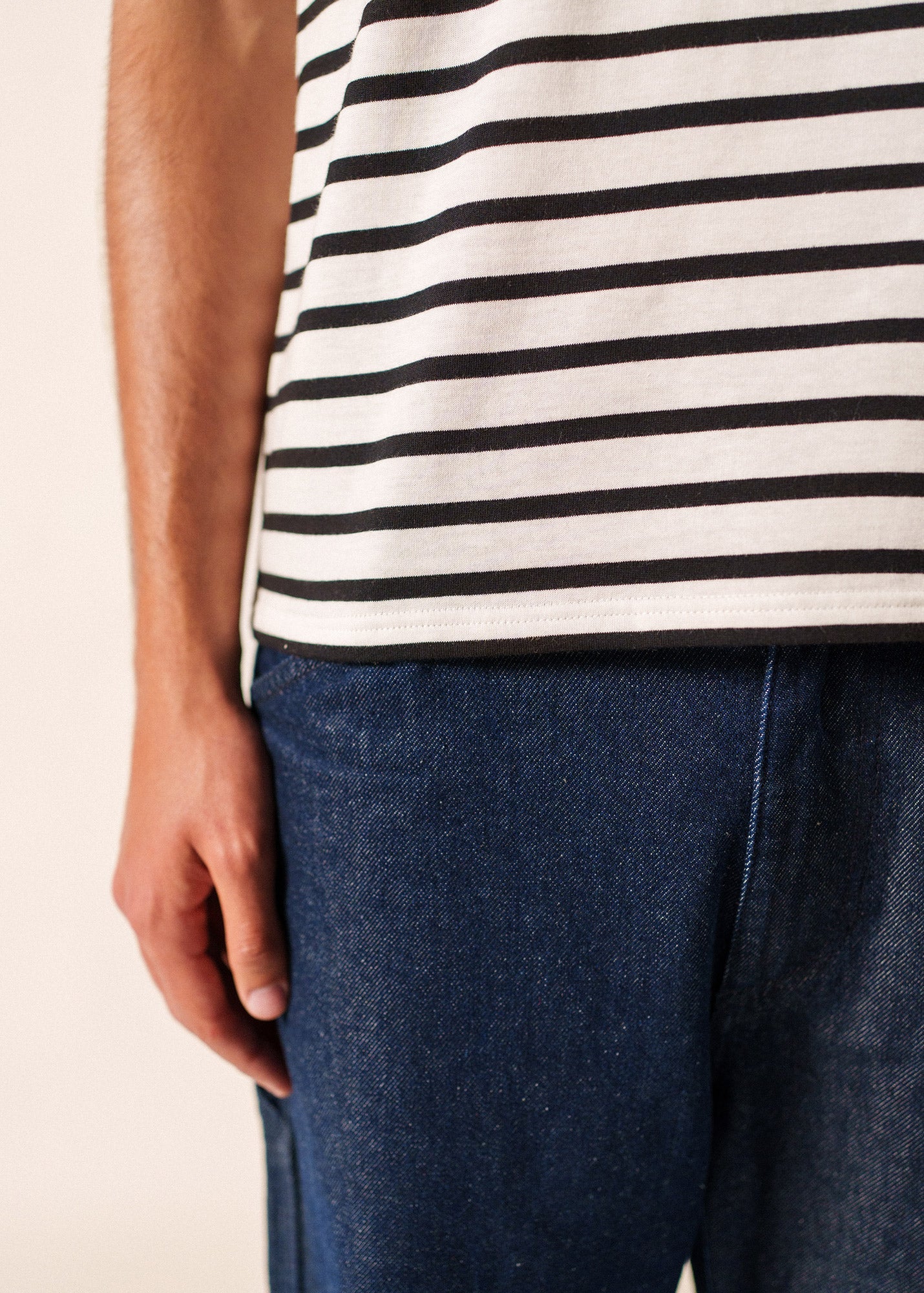 LEVANT MODERN Breton Shirt (WHITE / BLACK)