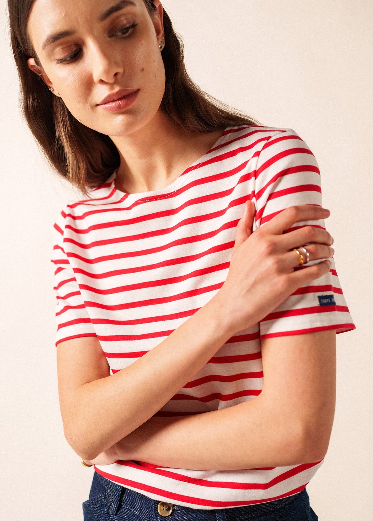 LEVANT MODERN Breton Shirt (WHITE / RED)
