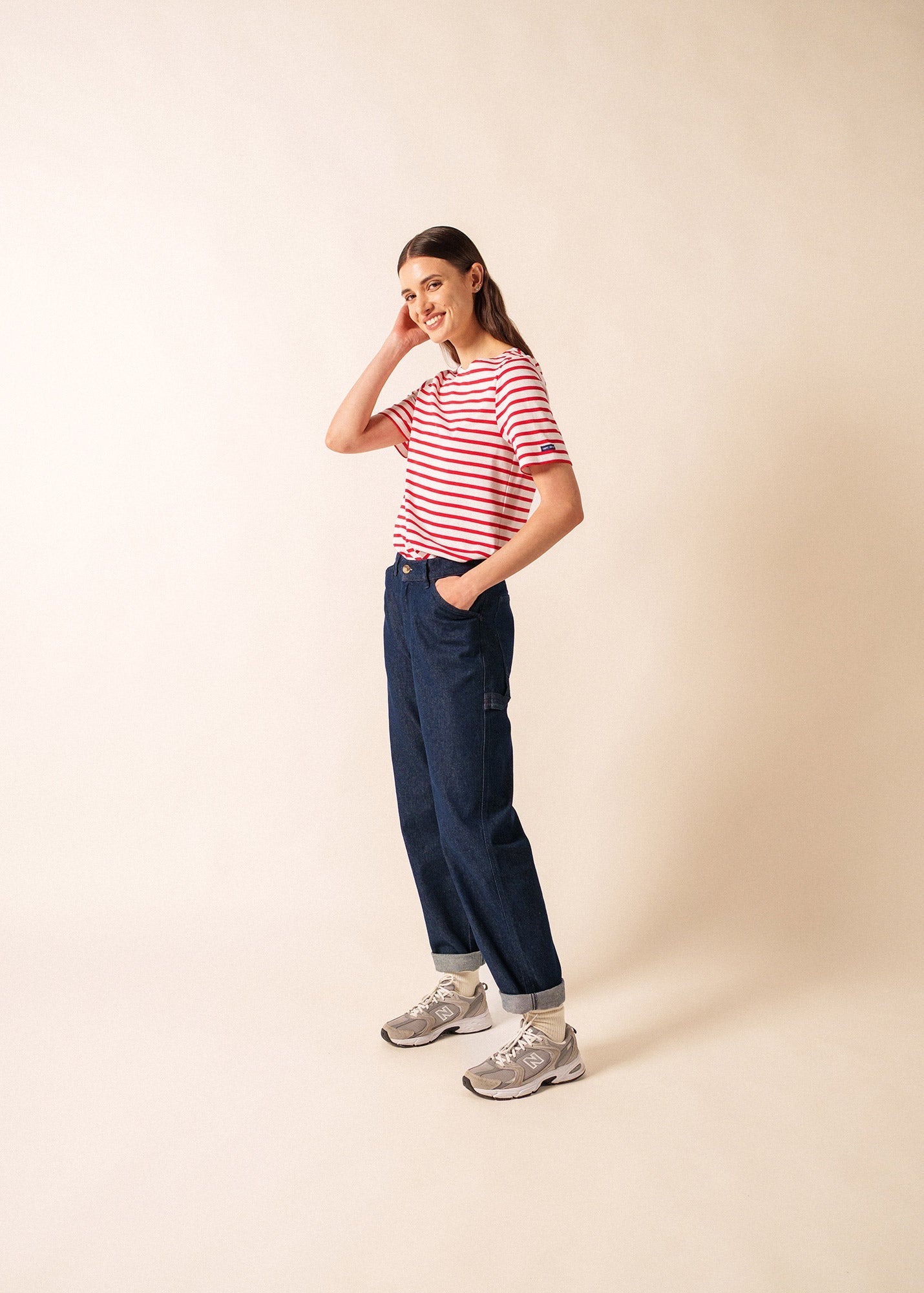 LEVANT MODERN Breton Shirt (WHITE / RED)
