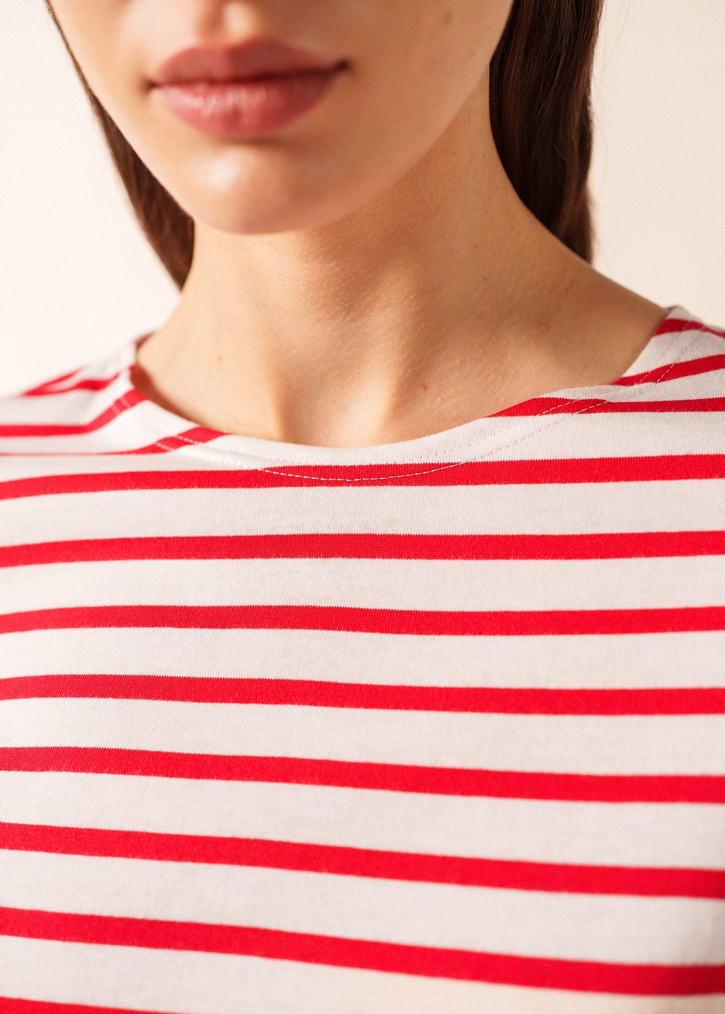 LEVANT MODERN Breton Shirt (WHITE / RED)